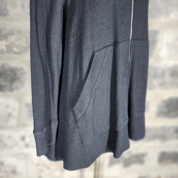 SHANNON PASSERO sz S/P black ribbed zip front swing jacket front pockets - Picture 3 of 6